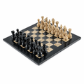 15-Inch (38cm) Black & Coral Marble Chess Set with Storage Box