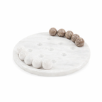 10-Inch (25cm) White & Oceanic Marble Tic-Tac-Toe