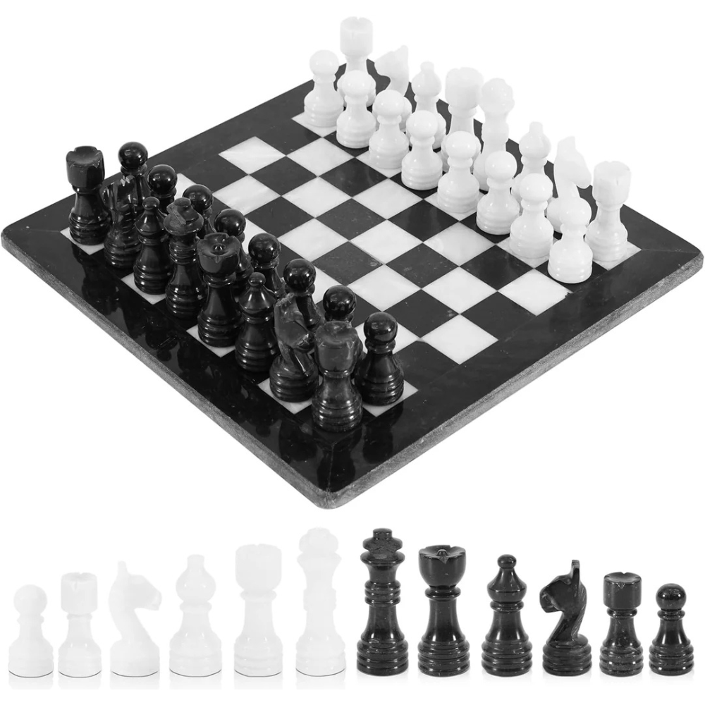 Marble Chess Set with Storage Box (32 Pieces)