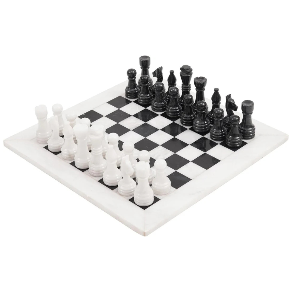 Marble Chess Set with Storage Box (32 Pieces)